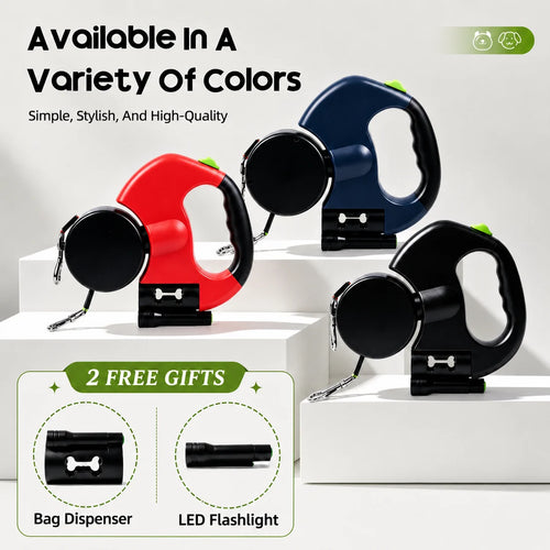 Dual retractable dog leash for two dogs