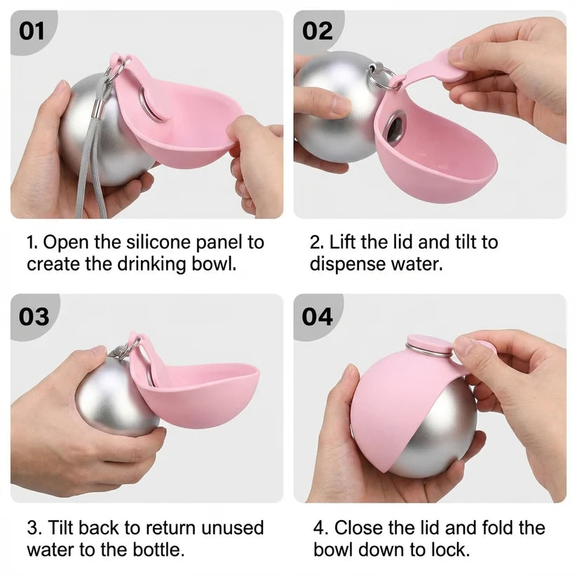 2 in 1 WATER BOTTLE FOR DOGS AND CATS